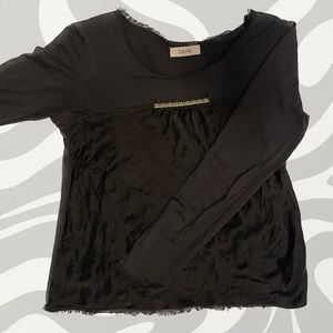 Y2K gray SILK bejeweled long sleeve 👽